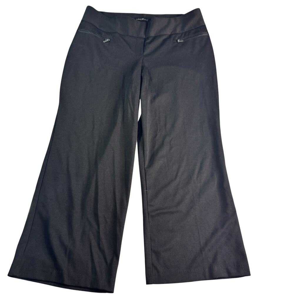 Lane Bryant Black Career Dress Pants Petite 14/16 Stretch Zip Pocket NWT